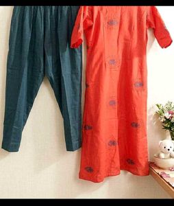dark peach  Kurta Set with Pants