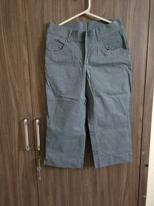New 3/4th Cotton Pant -grey