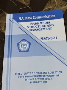 M.A. Mass Communication Textbook