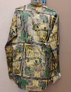 Unique Abstract Print Button-Down Shirt