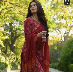 Women viscose rayon kurta Pant Dupatta Set