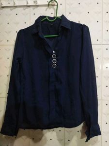 Full Sleeves Nice Blue Top For Women
