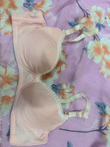Peach Lace Bra &amp; Panty Set