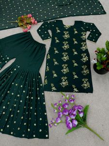 Top Plazzo and Dupatta with Heavy Embroidery Work