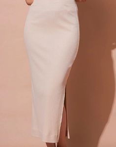 Sassafras Ribbed Midi Skirt with Side Slit