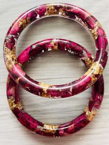 Viral rose resin bangles