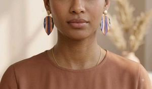 Colorful Striped Statement Earrings