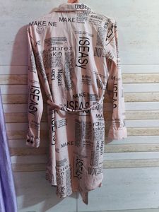 Pink Long Shirt Dress.. 32-34-36 to ko