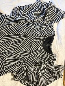 Black &amp; White Geometric Print Dress