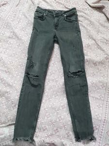 Stylish Ripped Grey Jeans