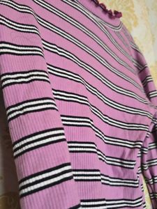 Striped Cropped Long Sleeve Top