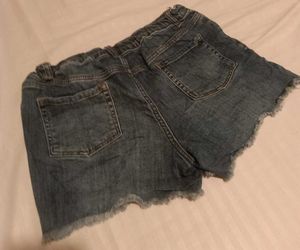Distressed Denim Shorts with Sequins
