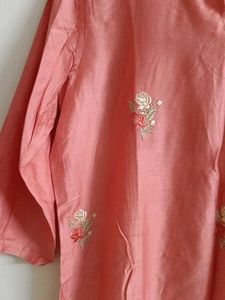 Rangmanch Pink Embroidered Kurta