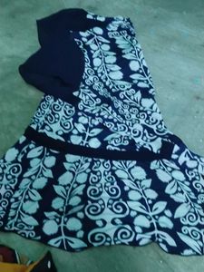 Blue Floral Print Kurta