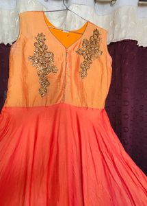 🧡Elegant Flared Orange gown👗