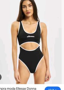 Ellesse paded Black Monokini Cut-out Swimsuit