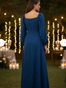BERRYLUSH WOMEN SOLID BLUE MAXI DRESS 👗