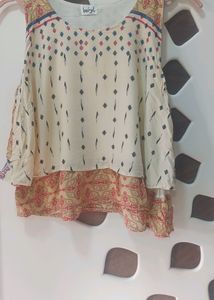 Beige Bohemian Tank Top