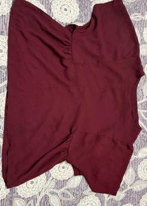 Women's Deep Burgundy Gathered Waist Top (XL)