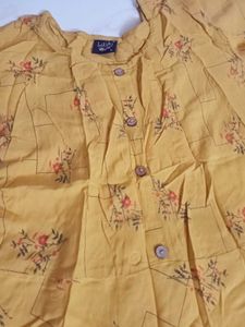 Stylish Yellow Kurta Set with Red Dupatta