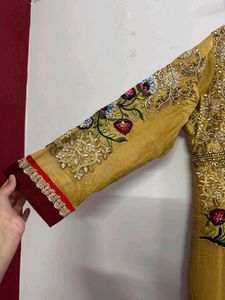 RAMSHA Yellow Embroidered Kurta