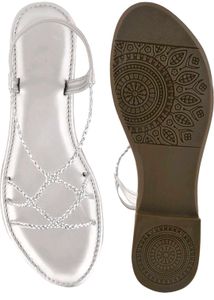 Silver Strappy Sandals Size - 9 To 10
