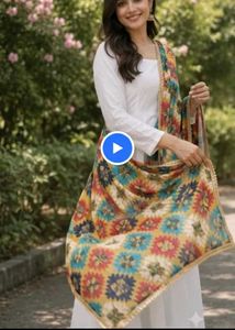 Vibrant Embroidered Dupatta with Lace Trim