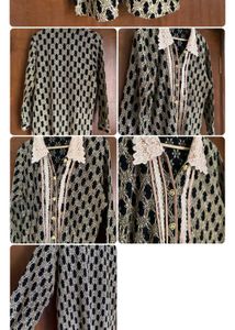 Vintage Lace Trimmed Patterned Blouse