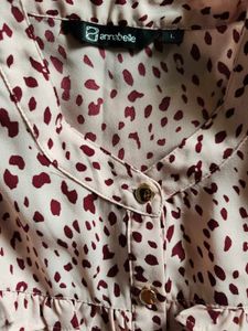 Chic Ruffle Leopard Print shirt