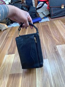 Samsonite Black Leather Clutch Bag
