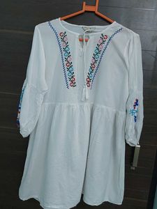 Embroidered White Top