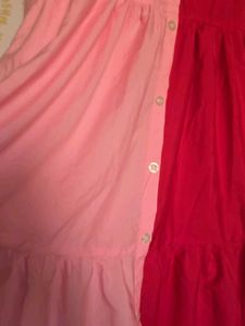 Two-Tone Tiered Button-Up Maxi Dress