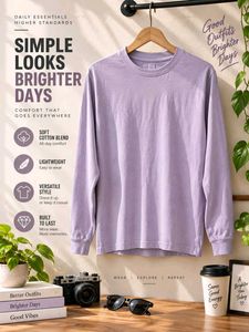 Soft Cotton Blend Long Sleeve T-Shirt