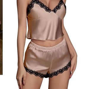 Silk Lace Top &amp; Shorts Set