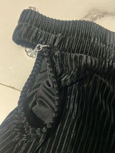 Black Pleated Wide Leg Pants