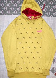 Puma Yellow All-Over Print Hoodie