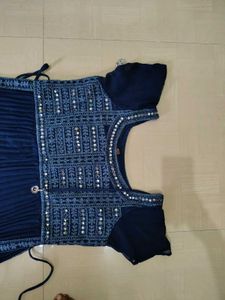 Designer Navy Blue Party wear