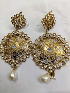 Traditional Kundan, Pearl Earrings