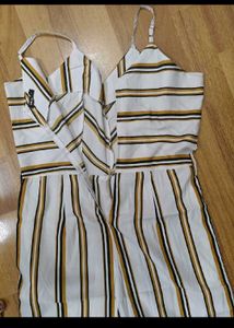 Striped Sleeveless Jumpsuit