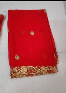 Stunning Red Kurta Set with Gold Embroidery