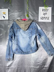 Blue Denim Jacket with Hoodie