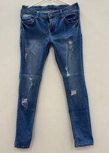 Blue Distressed Skinny Jeans