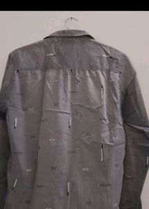 Men's Grey Graphic Print Western Shirt