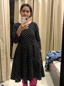 polka dot round dress with pocket