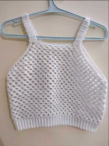 Crocheted White Tank Top