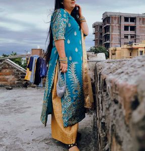 Beautiful Teal Kurta Set with Dupatta XXL size onl