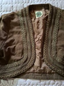 Embellished Brown Cropped Jacket