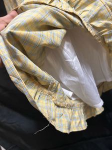 Cute Yellow Plaid Mini Dress