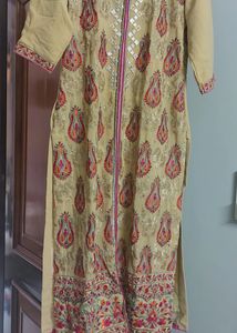 Heavy Partywear Suit With Embrioder Work On Lower