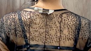 Embellished Sheer Black Capelet